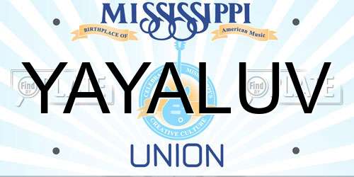 YAYALUV Mississippi License Plate