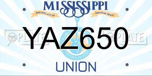 YAZ650 Mississippi License Plate