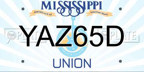 YAZ65D Mississippi License Plate