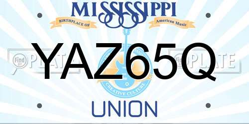 YAZ65Q Mississippi License Plate