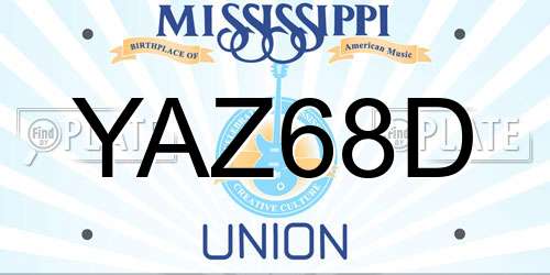 YAZ68D Mississippi License Plate