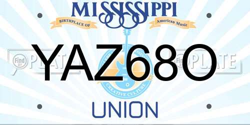 YAZ68O Mississippi License Plate