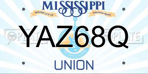 YAZ68Q Mississippi License Plate