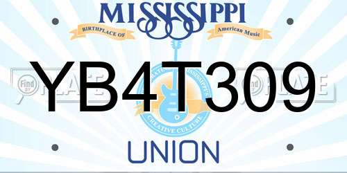 YB4T309 Mississippi License Plate