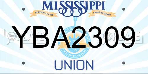 YBA2309 Mississippi License Plate