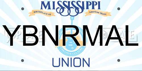 YBNRMAL Mississippi License Plate