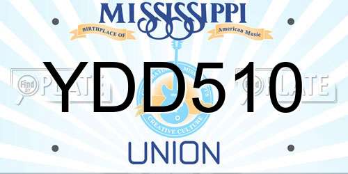YDD510 Mississippi License Plate