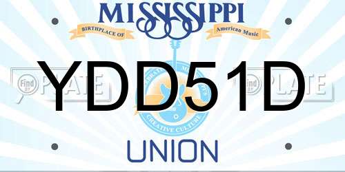 YDD51D Mississippi License Plate