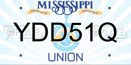 YDD51Q Mississippi License Plate