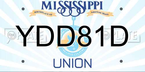 YDD81D Mississippi License Plate