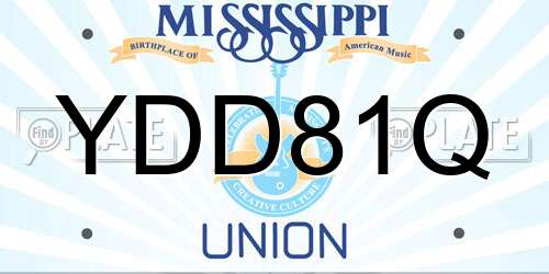 YDD81Q Mississippi License Plate