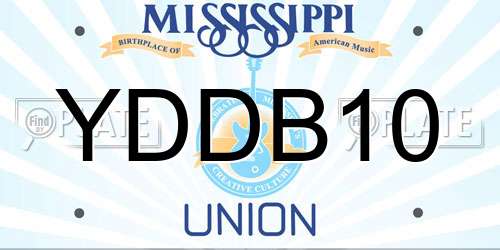 YDDB10 Mississippi License Plate