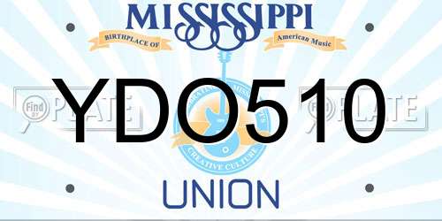 YDO510 Mississippi License Plate