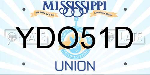YDO51D Mississippi License Plate