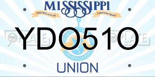 YDO51O Mississippi License Plate