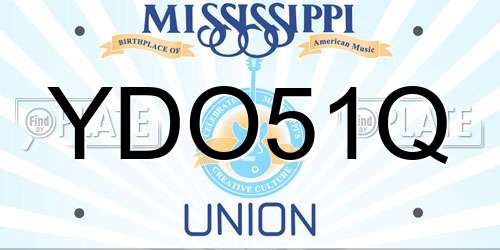 YDO51Q Mississippi License Plate