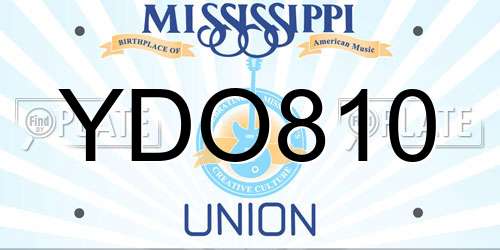 YDO810 Mississippi License Plate