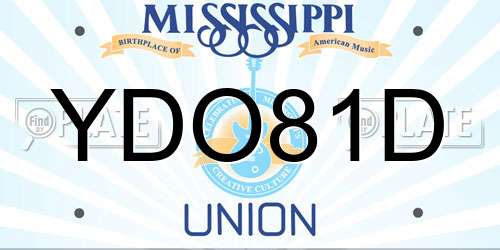 YDO81D Mississippi License Plate