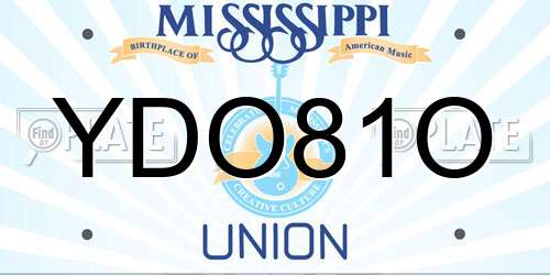 YDO81O Mississippi License Plate
