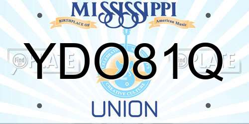 YDO81Q Mississippi License Plate