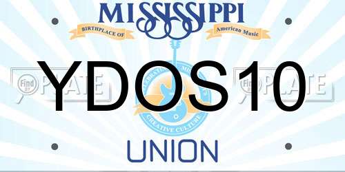 YDOS10 Mississippi License Plate