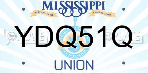 YDQ51Q Mississippi License Plate