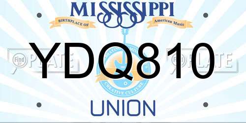 YDQ810 Mississippi License Plate