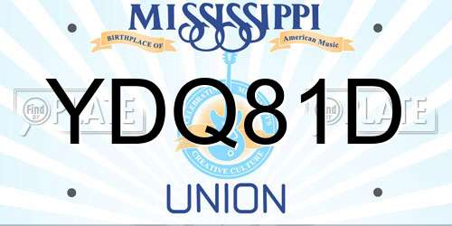 YDQ81D Mississippi License Plate