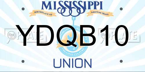 YDQB10 Mississippi License Plate