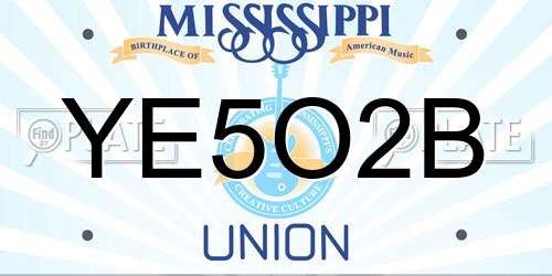 YE5O2B Mississippi License Plate