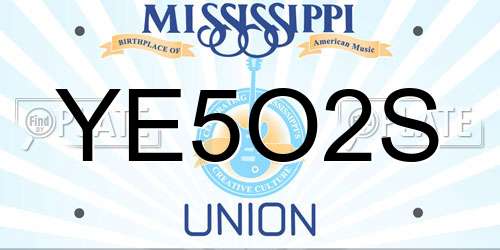 YE5O2S Mississippi License Plate