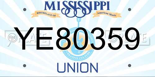 YE80359 Mississippi License Plate
