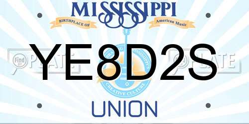 YE8D2S Mississippi License Plate