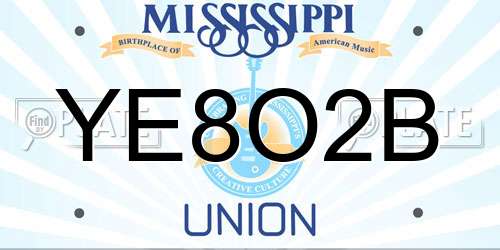 YE8O2B Mississippi License Plate