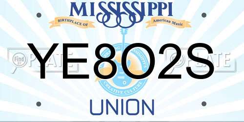 YE8O2S Mississippi License Plate