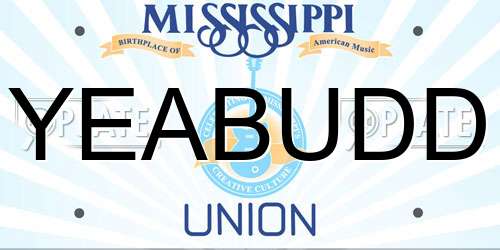 YEABUDD Mississippi License Plate