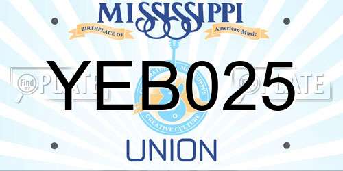 YEB025 Mississippi License Plate