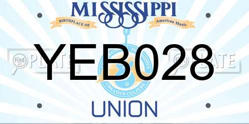 YEB028 Mississippi License Plate