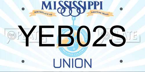 YEB02S Mississippi License Plate