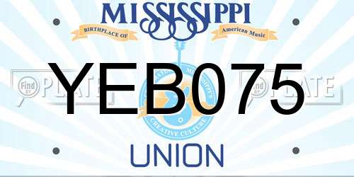 YEB075 Mississippi License Plate