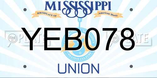 YEB078 Mississippi License Plate