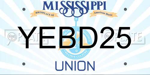 YEBD25 Mississippi License Plate
