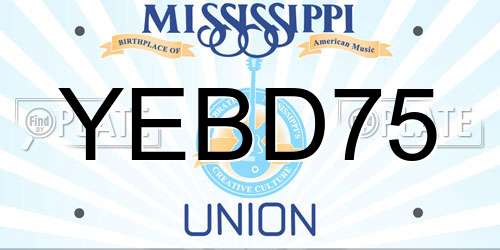 YEBD75 Mississippi License Plate
