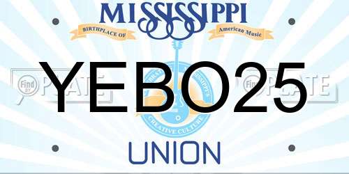 YEBO25 Mississippi License Plate