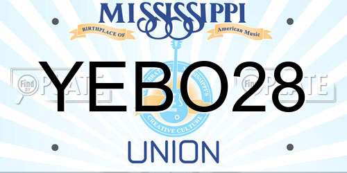 YEBO28 Mississippi License Plate