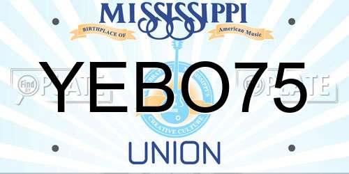 YEBO75 Mississippi License Plate