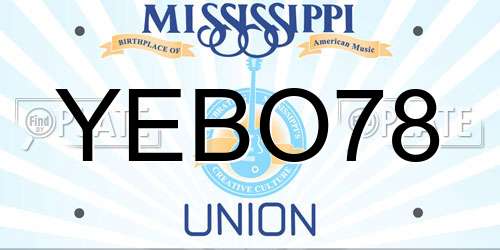 YEBO78 Mississippi License Plate