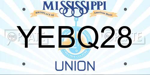 YEBQ28 Mississippi License Plate