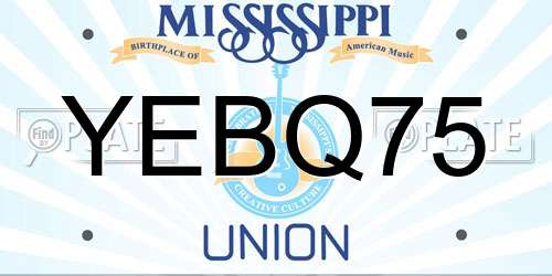 YEBQ75 Mississippi License Plate