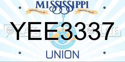 YEE3337 Mississippi License Plate